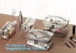 Travel Organizer Mini Cosmetics Clear Pvc Zipper Bag With Handles, vinyl pvc