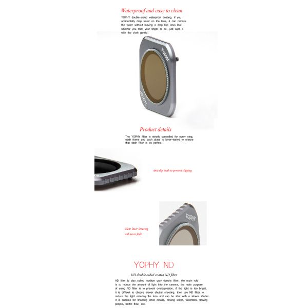 Square DJI Filters , ND / PL Filters For DJI Mavic 2 Pro Drone