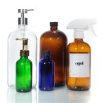 Cosmetic Set Cream Glass Bottle with Pump Luxury Square and Sircular Shape