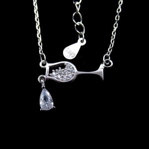 Wholesale Cubic Zircon Evening Necklace New Jewellery Design Romantic Red Wine Glass Shape from china suppliers