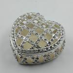 Shinny Gifts Handmade Plywood Jewelry Box Heart-shaped Box Decorative Jewelry