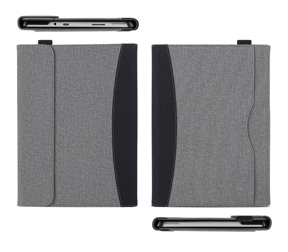Custom Tailored Fabric Folio Protective Case for Microsoft Surface Go 1/2/3/4 10.5" Multi-Angle Stand,Stylus Loop&Card Pocket