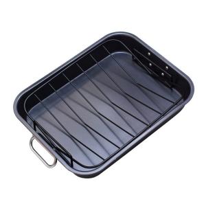 China 15*12 Inch Rectangular Carbon Steel Roasting Pan With Rack For Christmas Turkey on sale