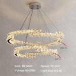 Luxury Crystal Ceiling Lamp Suitable for Living Room Bar Bedroom Ceiling Lamp(WH