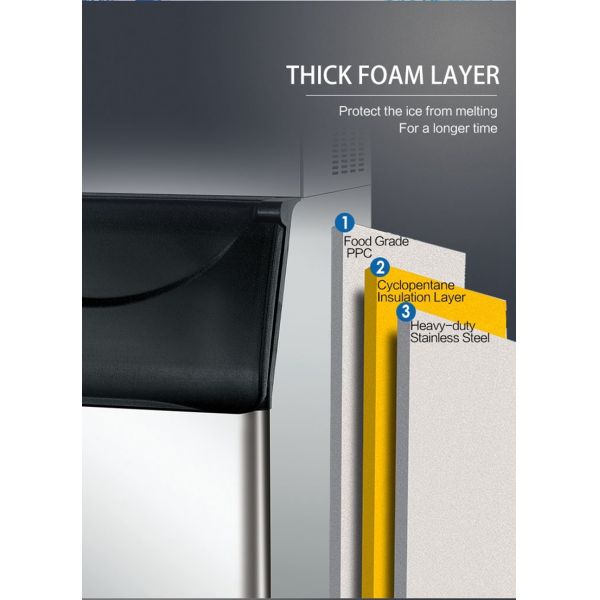 ICM-120P Wholesale Commercial Automatic 65kg Ice Making Machine High End Blue Light Ice Maker Factory Low Price for Hotel / Cafe