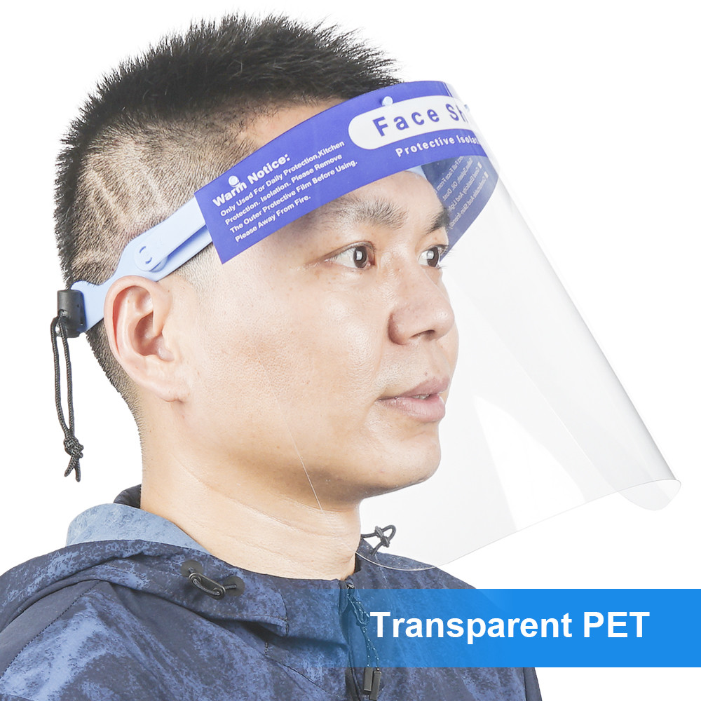 Protective Adjustable Face Cover Shield , Full Face Detachable Visor Plastic Face Shields