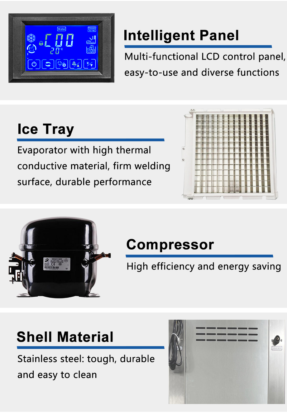 Ice Block Making Machine 250kg Big Ice Cube 38x38x22 28x28x22 Professional Touchpad Control Panel for Business Sale
