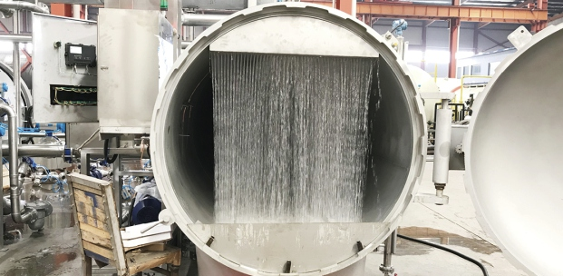 Automatic Silver Water Spray Retort Machine High Temperature Sterilization