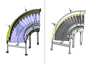Wholesale Mobile 220V Curve Palletizing Conveyor In Plastic Rubber Industry from china suppliers