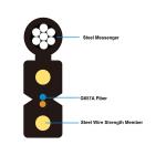 1km Outdoor Fiber Optic Cable Drop FTTB Steel Wire 12 Conductors
