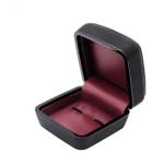 Black Cufflink Gift Box with burgundy inside , Leather Cufflink Box