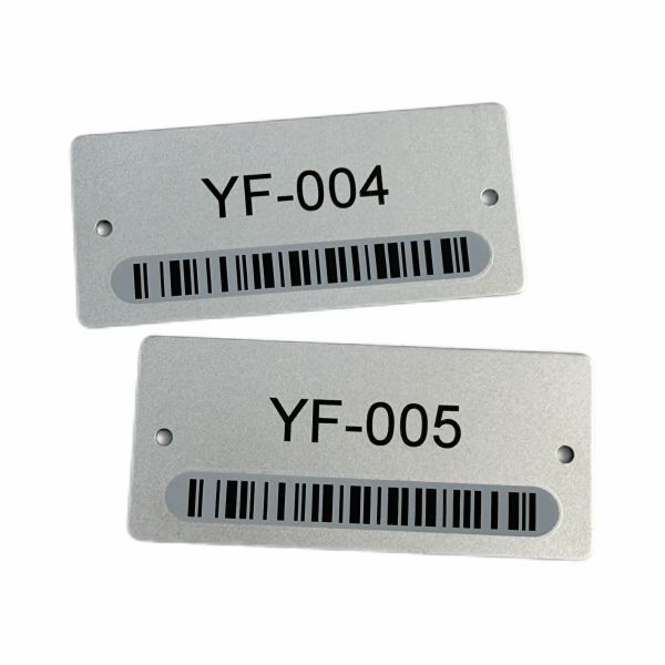 Customized Aluminum Metal Barcode Labels, Durable Professional Identification