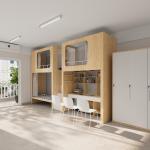 Military Bunk Bed With Storage Cabinet Wood 4600 X 900 X 2400mm Support