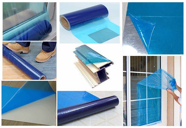 Anti UV Aging Adhesive PE Protective Film For Window Glass And Profile Length 100M - 1500M
