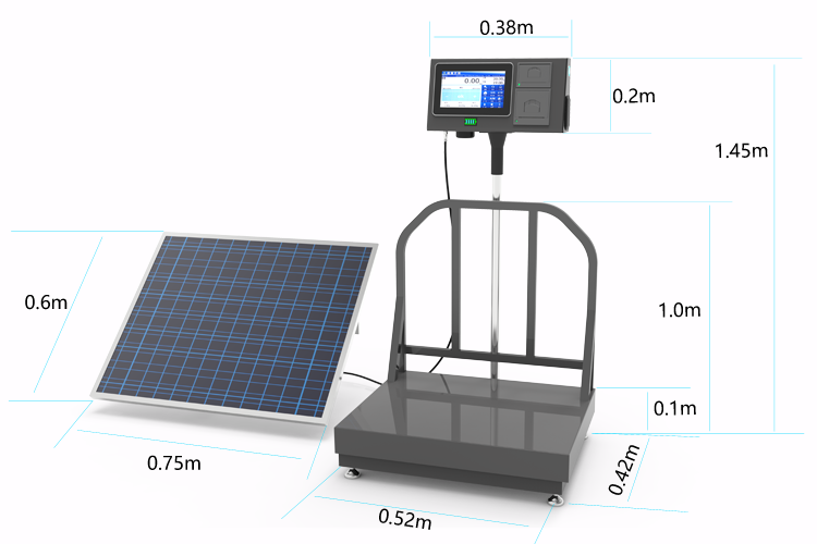 7-Inch AI Intelligent Android System LCD Bench Scale Solar-Powered Weighing Scale kg Units Label Print Traceability OEM ODM