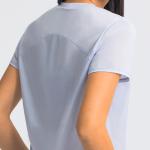 Loose Fit Yoga Short Sleeve Crew Neck T Shirts Breathable Gym Fitness Top