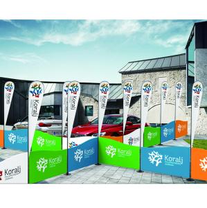 Wholesale Portable Type Fabric Trade Show Displays With Flag Carrying Bag Railing Shape from china suppliers