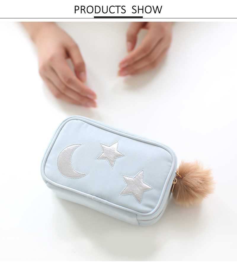 Travel Cosmetic Bag Star Moon Handy Cosmetic Pouch Clutch Makeup Bag