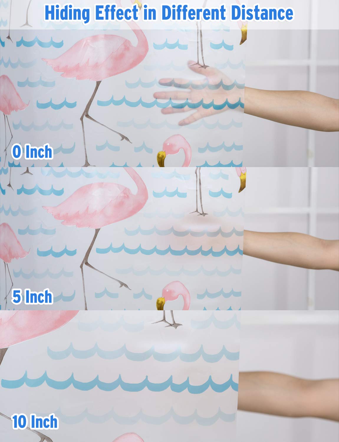 Flamingo Shower Liner Curtain Disposable PEVA Waterproof Thick Bathroom Plastic Shower Curtains
