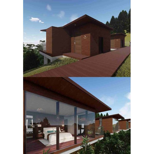 Lofty Luxury Prefab House 50m2 Fireproof Eco Modular Homes For Peak / Highland