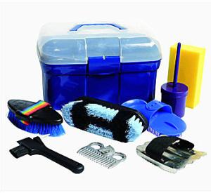 Wholesale Blue Horse Grooming Kit 28*17.5*18.5 cm PP Single Shoulder Strap Carrying Type from china suppliers