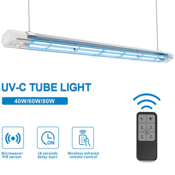 254nm UVC Germicidal Tube Double Sterilized 80W T5 T8 With Smart Sensor