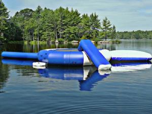 Wholesale Blue Outdoor Inflatable Water Trampoline, Customized Inflatable Water Toys For Lake from china suppliers