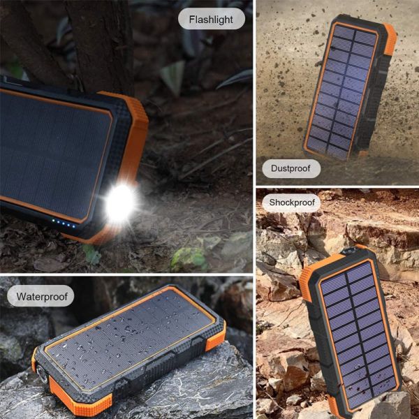 18W 20000mah Wilress Solar Power Bank Li Polymer Battery