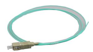 Wholesale SC UPC Multimode OM3 0.9mm Aqua LSZH Jacket Fiber Optic Pigtail in FTTx from china suppliers