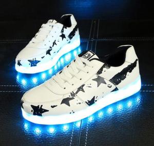 Wholesale Kids Teenagers LED Light Up Sneakers Footwear Woven Fiber With Music from china suppliers