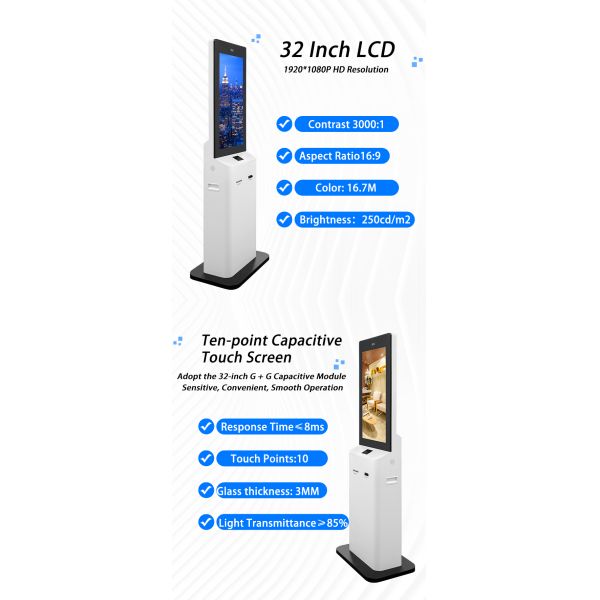 High Quality Robot Customized POS System Self-Serve Kiosk Display Racks New Design Touch Screen Serving Equipment SDK Function