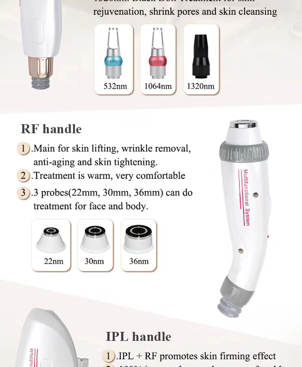 1064 Nm Picosecond Laser Tattoo Removal Machine 3 In 1 Ipl Rf Handle