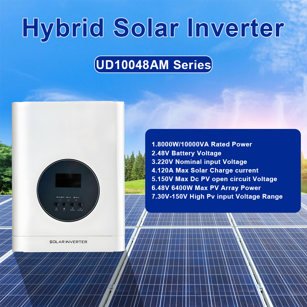 8KW 10KVA 48V to 110V 220V Dc to Ac MPPT 120A All in One Solar Hybrid Inverter
