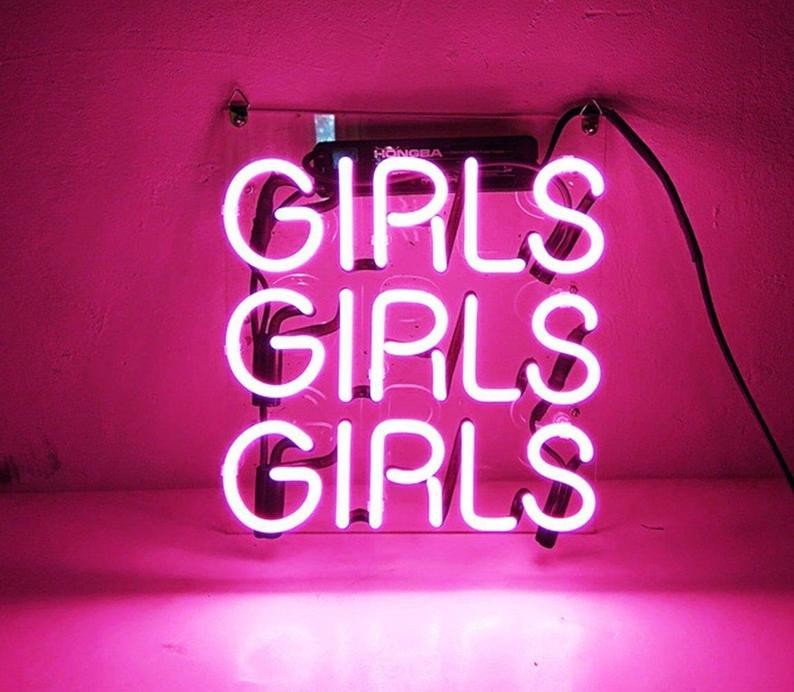 Hand Bended " Girls Girls Girls " Real Glass Neon Sign Beer Bar Light for Wedding Gift Bedroom Home Wall Decor Man Cave