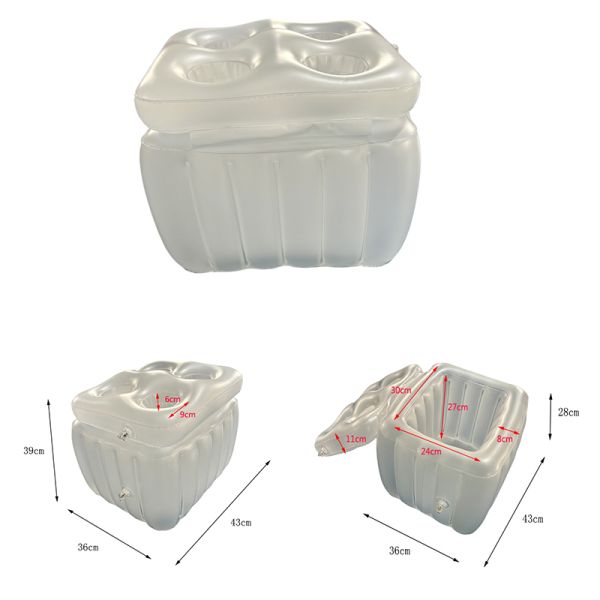 Inflatable Floating Ice Cooler with Lid, Customizable PVC Pool Drink Cooler with Cup Holders for Summer Parties, OEM ODM Supported Customizable