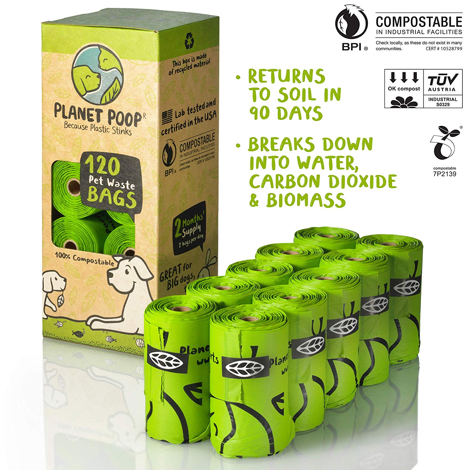 Pet Products 2020 New Design Dog Waste Poo Bag with Dispenser Customized Dog Poop Bags