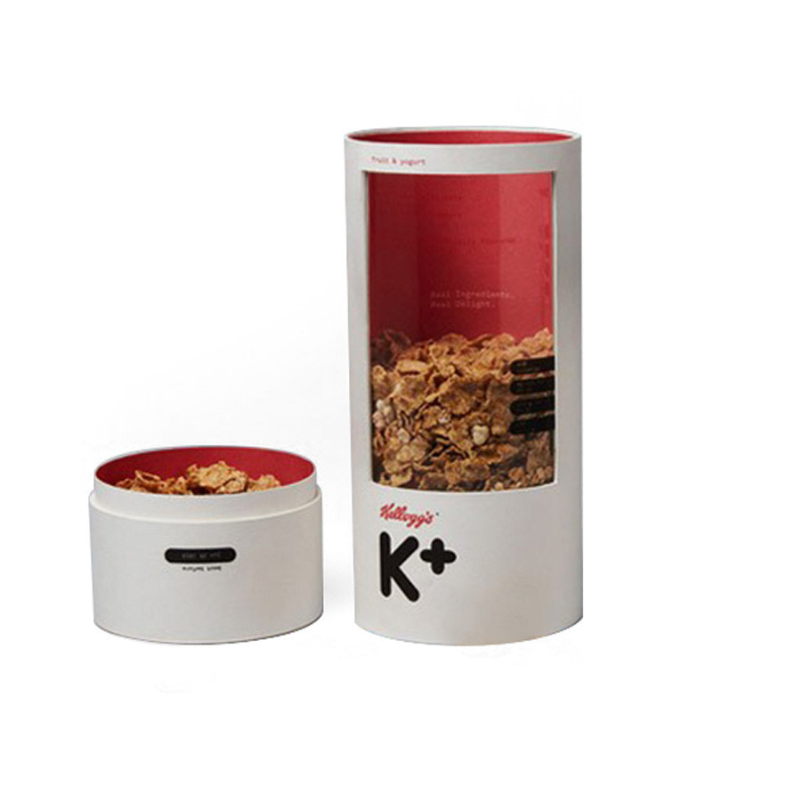Food Grade Paper Tube with Clear Window Round Tube Box for Food Packaging