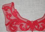 Gold Lurex Flocking Embroidered Lace Appliques For Clothing / Dress / Art