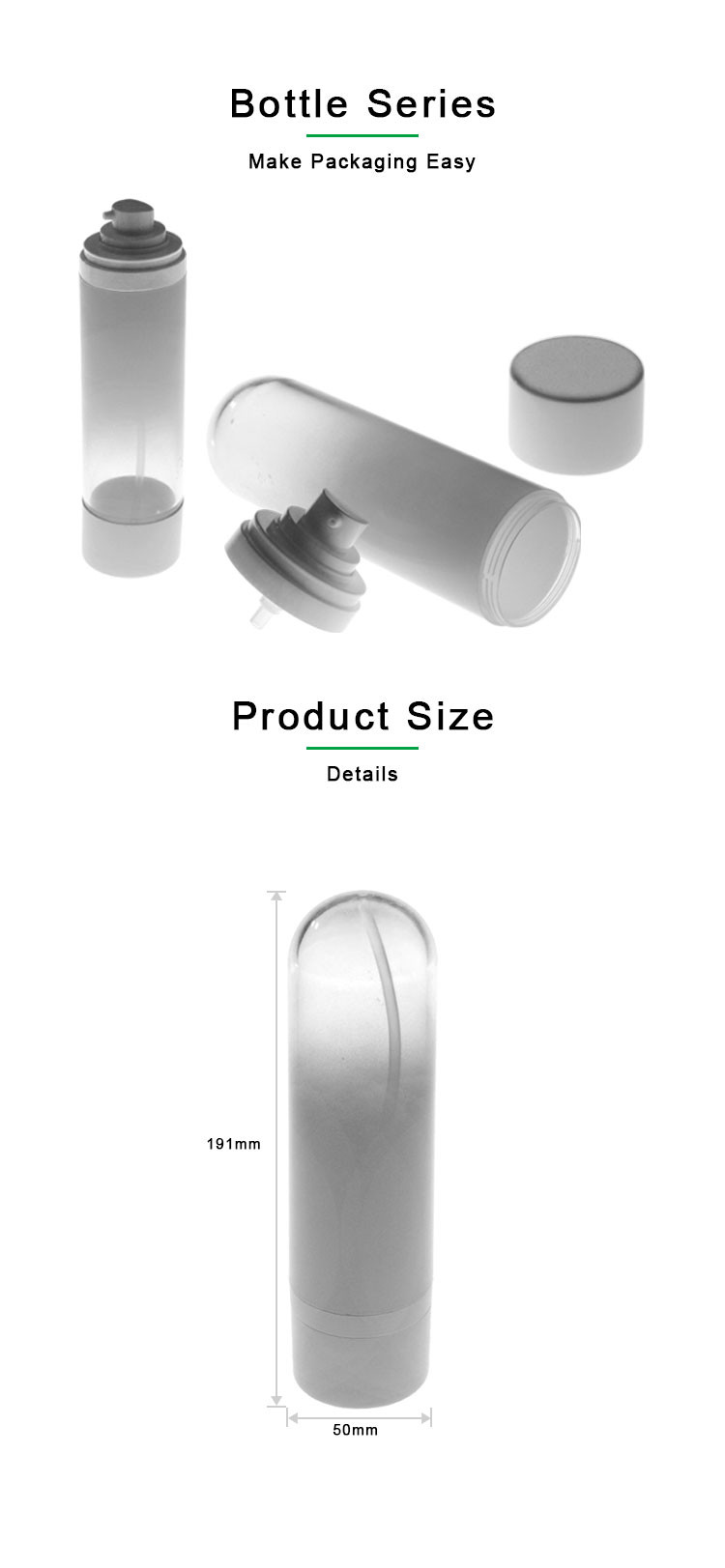 75ml 100ml 200ml PETG Inverted Empty Alcohol Sprayer Bottle Sets Skin Care Fine Mist Spray Bottle