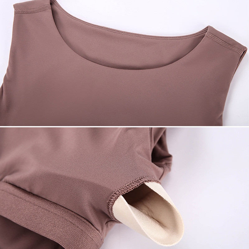 Moisture Wicking Removable Pad Sports Bra Nylon Fitness Womens Workout Tank Tops