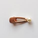 Gold small metal hair clips for thick hair clutcher Geometric pearl hair claw 5