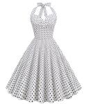 Small Quantity Clothing Manufacturer Retro Polka - Dot Halter Neck Lace - Up