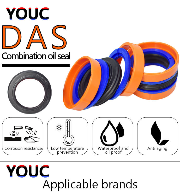 80 X 60 Compact Piston Seal NBR POM High Pressure Piston Seals DAS KDAS Type