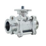 High Platform Outlet 304 316 Stainless Steel Clamped 3PC Ball Valve Model NO.