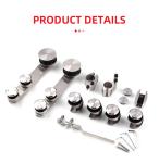 Chrome Plate Sliding Door System Hardware for Wooden Frameless Glass Shower