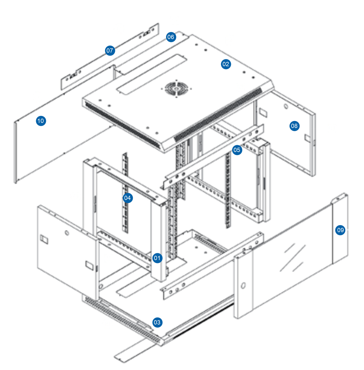 NC02 wall mount rack  cabinet structure 