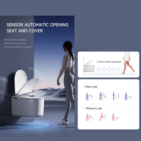 Custom Smart Toilet Bidet Built In Bidet Heated Seat Elongated Japanese Automatic Flush Dryer Night Light Elongated Smart Toilet