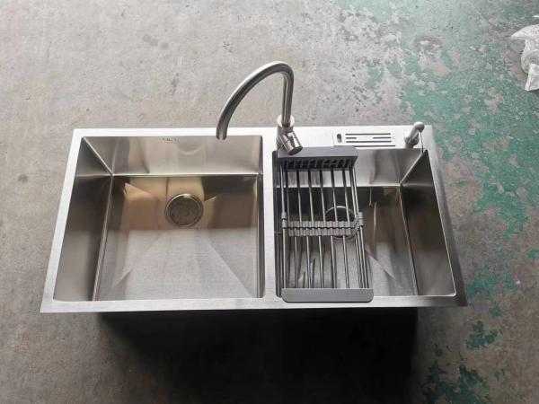 Series 304 Stainless Steel Handmade Sink Double Bowl Topmount Installation For