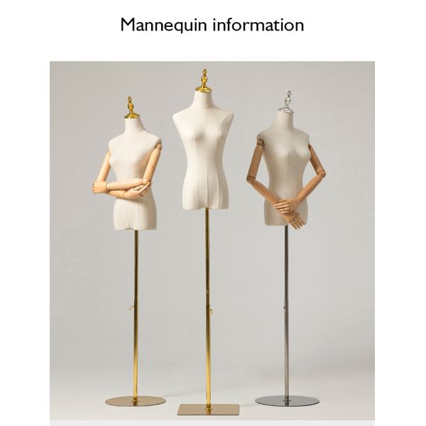 Fashion Female Display Mannequins Cheap Cheap Foam Tailor Torso Half Body Mannequin with Base Women Style Stand Material Adults