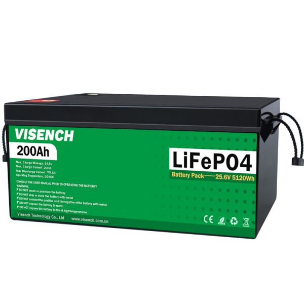 Visench Rechargeable Custom LiFePO4 Battery Pack 24V 200Ah 5120Wh 3000 Cycles